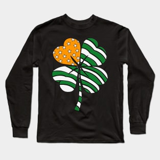 okay this next shirt has a 4 leaf clover with an american flag pattern in it Long Sleeve T-Shirt